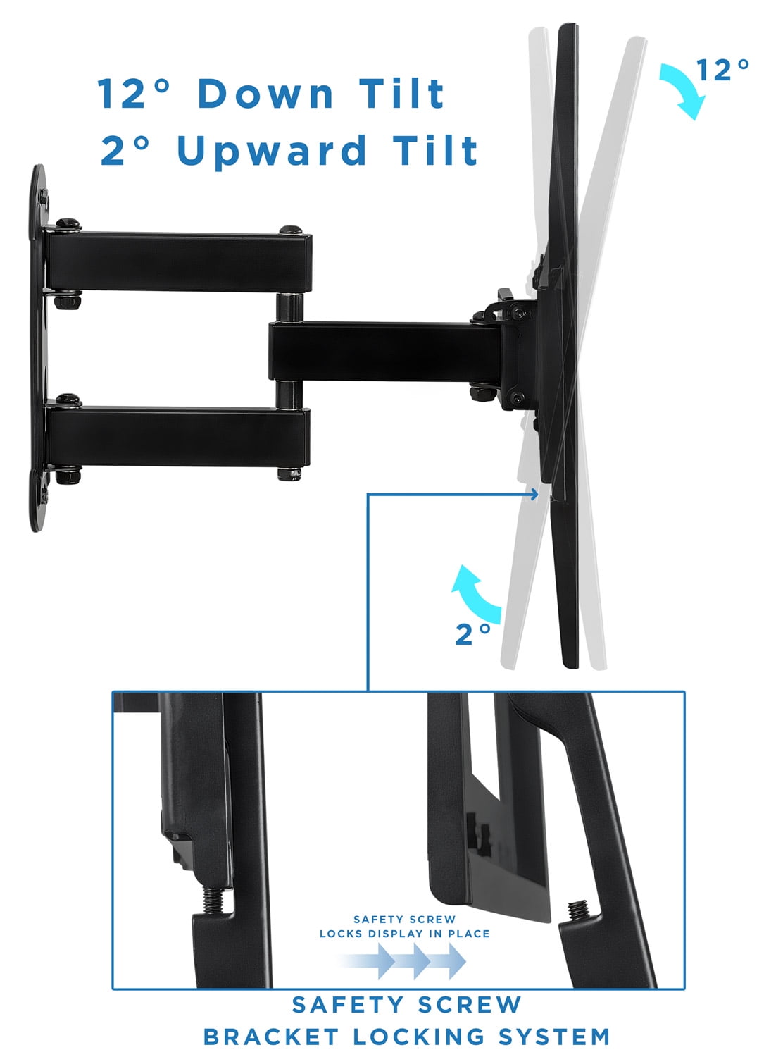Mount-It! Full Motion Corner TV Wall Mount, Fits 20" to Max 55" TVs, 66 lbs. Capacity