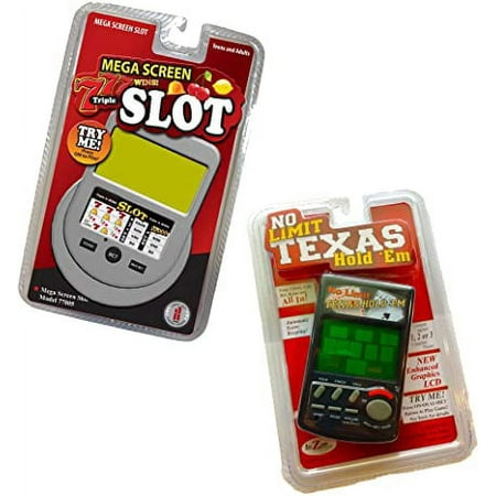 RecZone LLC No Limit Texas Holdem & Slot Machine Handheld Game Vegas Gambling Electronic Travel Game Pack