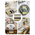thumbnail image 4 of Cloth Napkins Set of 8 - 20x20 Inches, Yellow Black Stripe Washable Reusable Table Napkins, Modern Abstract Art Coarse Striped Soft & Absortbent Dining Napkin for Party Wedding Hotel Restaurant, 4 of 8