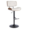 thumbnail image 4 of Lombardi Adjustable Bar Stool Set of 3, Black Bar Stools, Bar Chairs, Swivel Bar Stools Set of 3, Bar Height Stools, Bar Stools for Kitchen Counter (Cream Faux Leather), 4 of 6