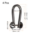 thumbnail image 2 of Uxcell D-Rings Screw in Shackle, 4Pack 50mm Horseshoe U Shape D Ring for Bags DIY, Black, 2 of 4