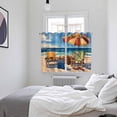 thumbnail image 4 of Coastal Beach Kitchen Curtains 63 Inch Length, Vintage Summer Ocean Sea Wave Oil Painting Grommet Top Bedroom Living Room Curtains, Light Filtering Cafe Curtain Drapes 2 Panels Set 104''x63'', 4 of 9