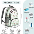 thumbnail image 5 of Dinosaur and Rose Light Green Pattern Cute School Backpack Bag with Padded Back and Adjustable Shoulder Straps 16.9 X 12.6 X 5.9 Inches, 5 of 5