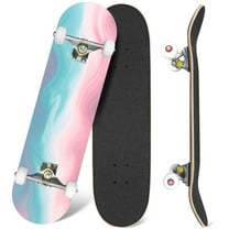 31'' Complete Skateboard 7 Layer Canadian Maple Double Kick Deck Skateboards Abstract marbled ink Hand drawn texture liquid paint Skate Board for Beginner Adult Gifts