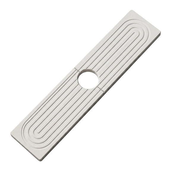 Water Absorbing Stone Faucet Mat for Kitchen Sink & Bathroom, 15.7"x4" Diatomite Quick Dry Sink Tray with Center Hole, Sink Matt Around Faucet, White