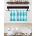 thumbnail image 3 of Turquoise Checkered Kitchen Dish Towels for Drying Dishes Set of 2, Farmhouse Buffalo Plaid Waffle Weave Microfiber Hand Tea Bathroom Towels Quick Dry & Absorbent Towel 15.7x23.6, 3 of 7
