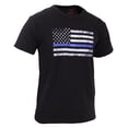 thumbnail image 2 of Kids Thin Blue Line US Flag T-Shirt, Law Enforcement Support, Black, 2 of 2