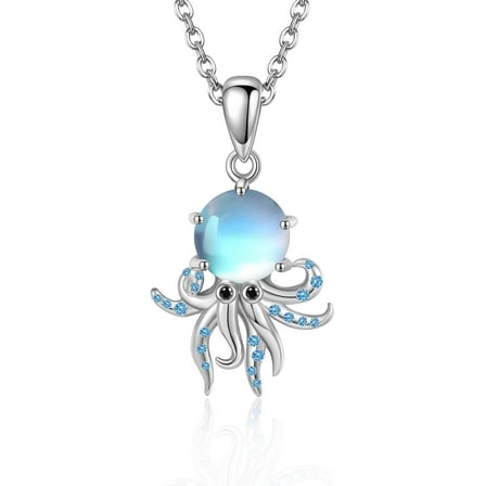 ‌‌JEABZEL 925 Sterling Silver Octopus Necklace for Women, Ocean Animal Jewelry Gift for Mom