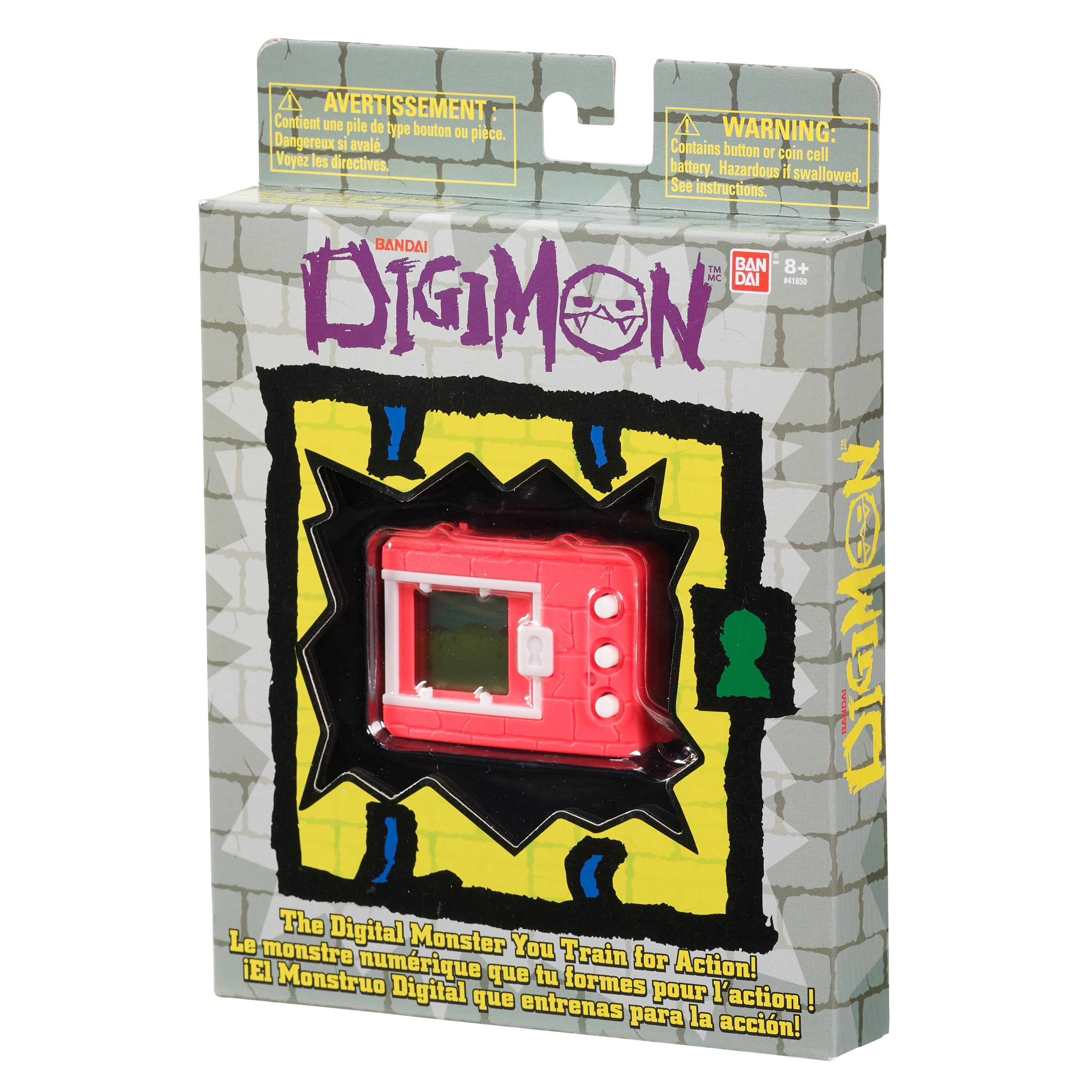 Bandai Original Digimon Digivice Virtual Pet Monster - Neon Red