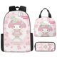 thumbnail image 1 of unids/set niños Sanrio serie Hello Kitty mochila estuche para lápices bolsa de comida arnés de cojín de aire impermeable protección de la columna vertebral mochila escolar hola suerte  unisex, 1 of 2