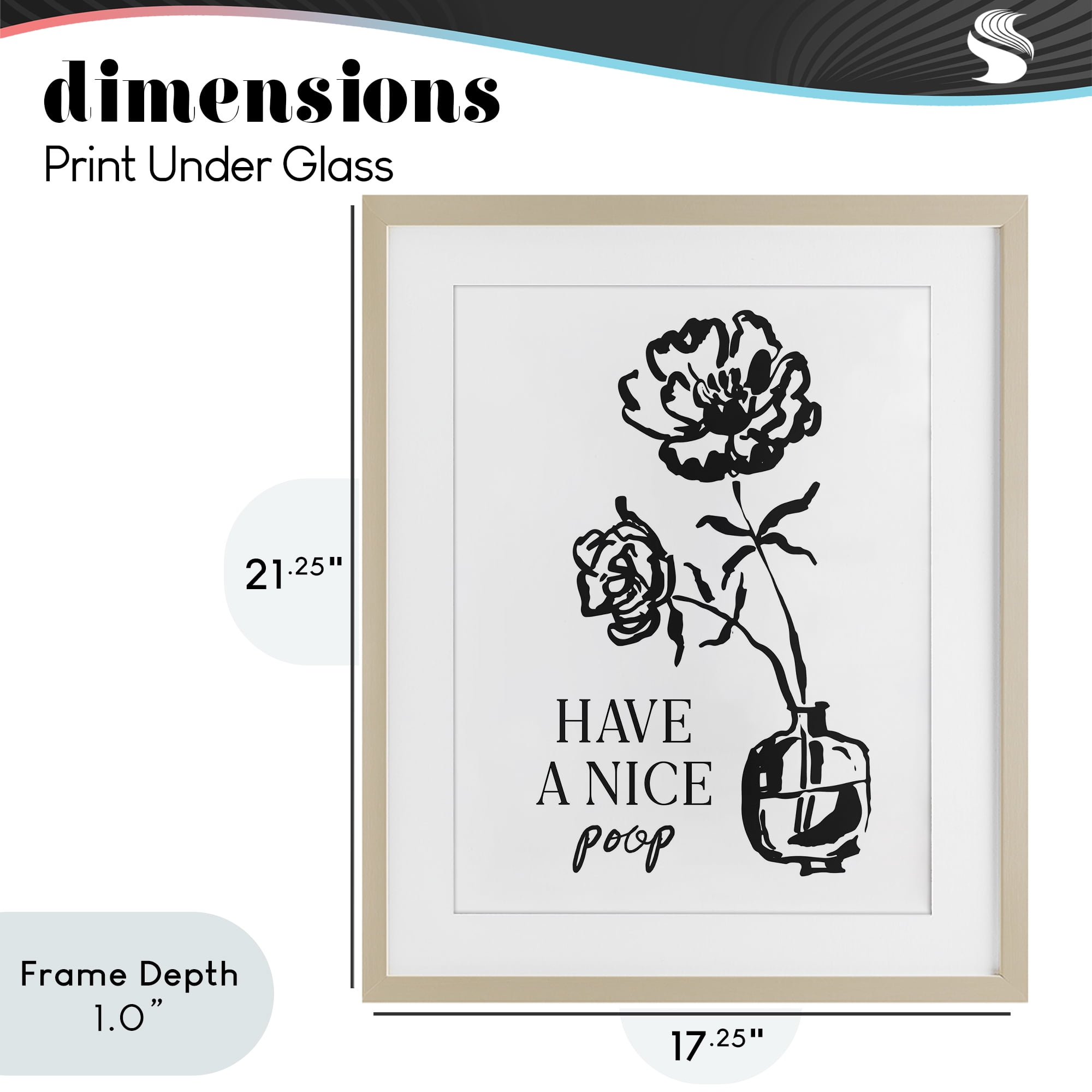 Stupell Industries Have A Nice Poop Birch Framed Print Under Glass, design by Lettered and Lined