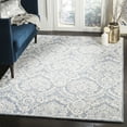 thumbnail image 2 of SAFAVIEH Blossom Travis Damask Wool Area Rug, Blue/Ivory, 5' x 8', 2 of 5