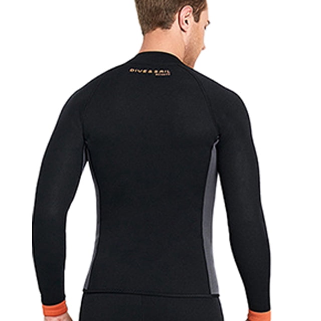Diving Jacket High Efficiency Cold Proof Nylon Material Good Elasticity Swimsuits Strong Sunscreen Smooth Leather Edging Wetsuit Men Black M