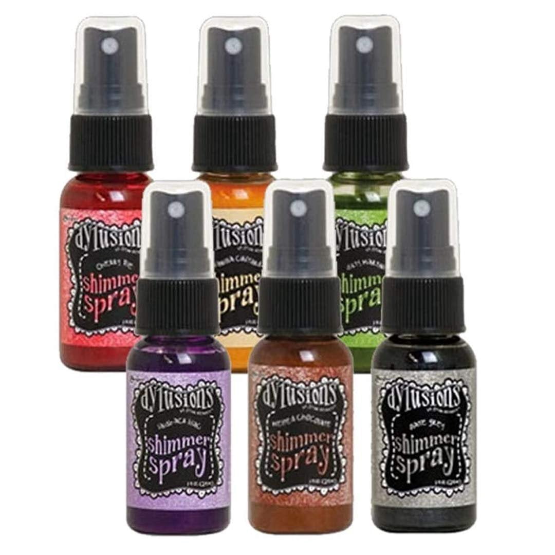 Ranger Tim Holt Bundle 2019 Dylusions Shimmer Spray Sets - Includes Purple Turtle Paint Mixing Palette and Round Foam Dobber Brushes 6 Bold Set