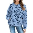 thumbnail image 5 of Mercatoo Trendy Hoodies for Teen Girls Flowers Graphic 𝐇ooded Sweatshirts Gradient Long Sleeve Fall Winter Oversized Hoodie, 5 of 7