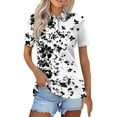 thumbnail image 2 of Womens Golf Polo Shirts Collared Short Sleeve T Shirt Lightweight Moisture Wicking Polo Casual 3 Buttons Graphic Tees Tops, 2 of 5