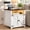 White&Brown, variant on ChVans Set of 2 Farmhouse Nightstand with LED Lights & Charging Station for Bedroom, Rustic End Table with Barn Door & Storage Shelf, White