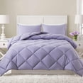 thumbnail image 1 of Juego de ropa de cama Decroom, edredón ligero para cama individual, color lavanda, 2 piezas, 1 of 6