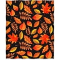 thumbnail image 2 of Autumn Fall Maple Leaves Blanket Gifts for Women Kids Girls Thanksgiving Day Halloween Home Bedroom Living Room Decor Soft Cozy Lightweight Plush Throw Blankets Black 50"x60", 2 of 6
