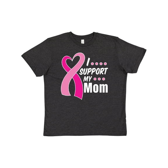 Inktastic Breast Cancer Awareness I Support My Mom with Pink Ribbon Youth T-Shirt