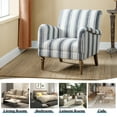 thumbnail image 3 of Stripe Accent Chair, Tina's Home Wood Leg Armchair Living Room Bedroom Adult Set of 2, Black Stripe, 3 of 6