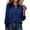 Blue, variant on Women's Collared Button Shirts Puff Cuff Loose Satin Long Sleeve Blouses for Office Business Daily Spring Fall Wear