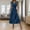 002 Blue, variant on Women's Casual Wrap V Neck Ruffle Long Dresses Ruffle Short Sleeve A-Line Flowy Dresses Slim Pleated Boho Maxi Dress