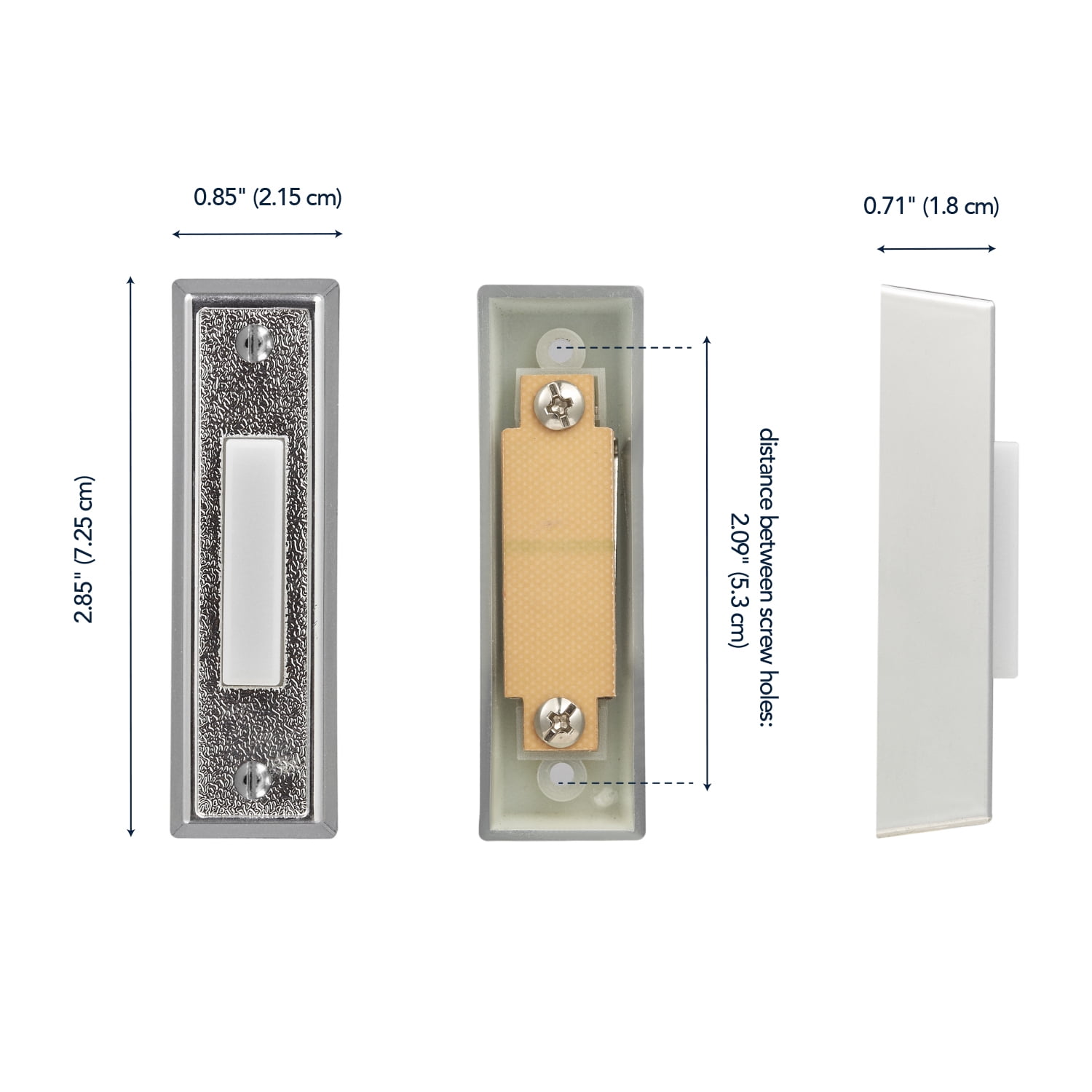 Heath Zenith Heath Zenith Silver Plastic Wired Lighted Push Doorbell Button
