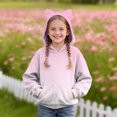 thumbnail image 2 of XXWXYD Girls Cat Ear Hoodie Kids Cute Fashion Fleece Hooded Sweatshirt with Pocket Casual Trendy Oversized Long Sleeve Jacket Cute Toddler Girl Hooded Sweatshirt, 2 of 4