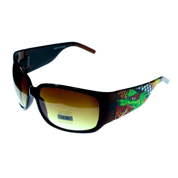 Mi Amore UV protection Dragon print Goggle-Sunglasses Brown Frame & Brown Lens