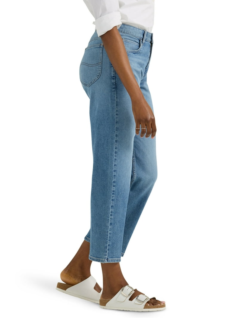 ★ ★ Women's Mid-Rise Slim Straight Fit Blue 375 Lee® Women's Heritage Mid Rise Classic Straight Jean