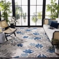 thumbnail image 2 of SAFAVIEH Cabana Georgiana Floral Indoor/Outdoor Area Rug, Grey/Blue, 9' x 12', 2 of 17