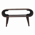 thumbnail image 3 of Dark Brown Solid Wood Coffee Table, Open Design with Nordic Legs for Living Room, 3 of 7