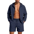 thumbnail image 2 of Gamivast Men's Lightweight Running Set Hooded Windbreaker Jacket and Shorts Breathable Quick Dry Outfit for Summer Gym Workout Jogging Sporty Suit, 2 of 7
