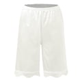 thumbnail image 4 of Womens Shorts Satin Silk Lace Shorts Casual Elastic Waist Lounge Shorts 2026 Summer Micro Mini Pajama Shorts (Beige,L), 4 of 9