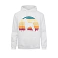 thumbnail image 3 of Sudadera con capucha ajustada para hombre, ropa de otoño, regalo para amantes de los perros, silueta de caniche, puesta de sol, vintage, 3 of 4