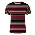 thumbnail image 3 of Lmnyox Men's Short Sleeve T Shirt Casual Striped Print Crew Neck Tee Big and Tall Summer Beach Shirts Tops, 3 of 5