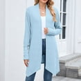 thumbnail image 2 of Uaswgudfs ​Women's Wool Blend Long Cardigan - Open Front Asymmetrical Hem Thermal Knit for Office & Daily Wear​, 2 of 7