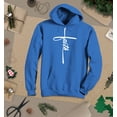 thumbnail image 3 of S4E Men's Faith Cross Religious Hoodie Sweatshirts Large Royal Blue, 3 of 4