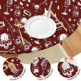 thumbnail image 4 of Red Skull Guitar Music Pattern Round Fitted Tablecloth with Elastic Edge,Dining Table Cover Waterproof,Outdoor Round Tablecloth for Camping,Dining,Indoor and Outdoor, 4 of 7