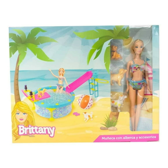 Muñeca Brittany con Alberca y Accesorios Multicolor