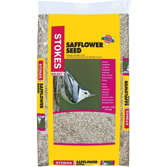 Stokes Select Premium Safflower Bird Seed STK5830-07 - Seeds for Nuthatches - 7.5 lbs