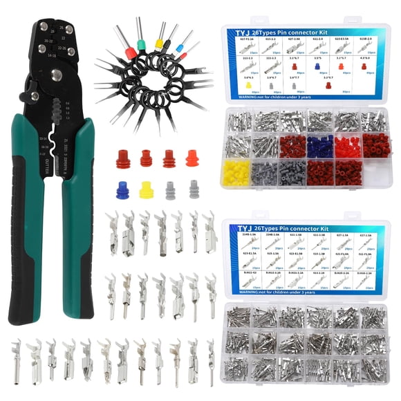 Ensemble de 812 Pcs de Broches de Connecteur avec Pinces à Sertir - Broche de Terminal 1/1.5/1.8/2/2.2/2.3/2.8/3.5 mm, Retire-Fiche Non Isolée, Broches de Fil Mâle et Femelle - Autom