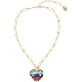 thumbnail image 1 of Betsey Johnson Striped Star Print Heart Necklace, 1 of 2