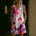 thumbnail image 6 of Summer Dresses for Women 2026 Plus Size Sleeveless V-Neck Floral Printed Summer Flowy Casual Swing A-Line Sundress Beach Outfits, 6 of 8
