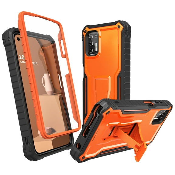 ExoGuard For Moto G Stylus 2021 Case, Phone Case with Screen Protector and Kickstand (Orange)
