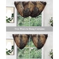 thumbnail image 5 of Waterfall Valances for Windows, Black Brown Board Kitchen Sheer Valance Curtains, Vintage Chic Shabby Wooden Grain Rod Pocket Elegant Swag Valances for Living Room Bedroom, 47.2"x38.5", 3 Panel, 5 of 8