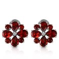 thumbnail image 2 of Galaxy Gold 14k White Gold Garnet French Clip Flower Earrings, 2 of 3