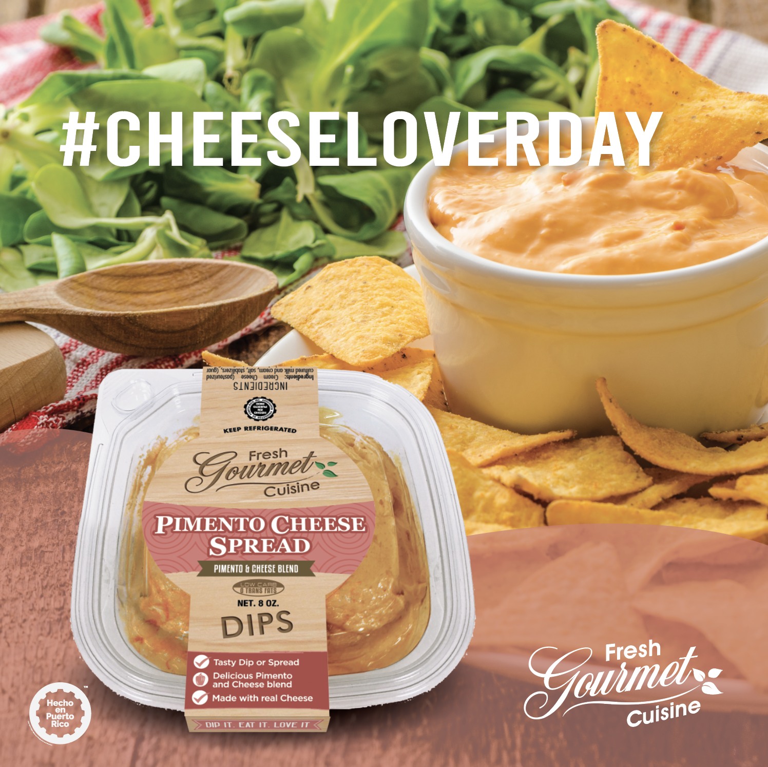 Fresh Gourmet Cuisine Pimento Cheese Spread, Low Carb, Zero Trans Fat, 8oz Tub (Fresh)
