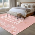 thumbnail image 4 of 8'x10' Area Rugs, Pink Hello Winter Indoor Outdoor Area Rug for Living Room Bedroom, Xmas Winter Snowflake Yellow Pink Washable Bathroom Rugs Kitchen Floor Carpet Mats Home Decor Aesthetic, 4 of 8